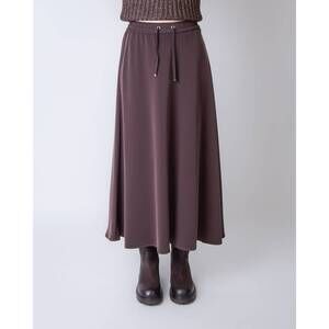 NEW HERNO women's relaxed adjustable drawstring waist skirt in brown